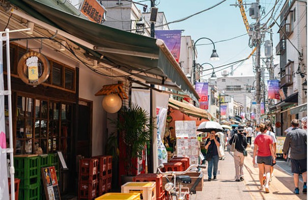 Yanaka - narrow traditional alleyways and historic wooden buildings, Tokyo, Japan